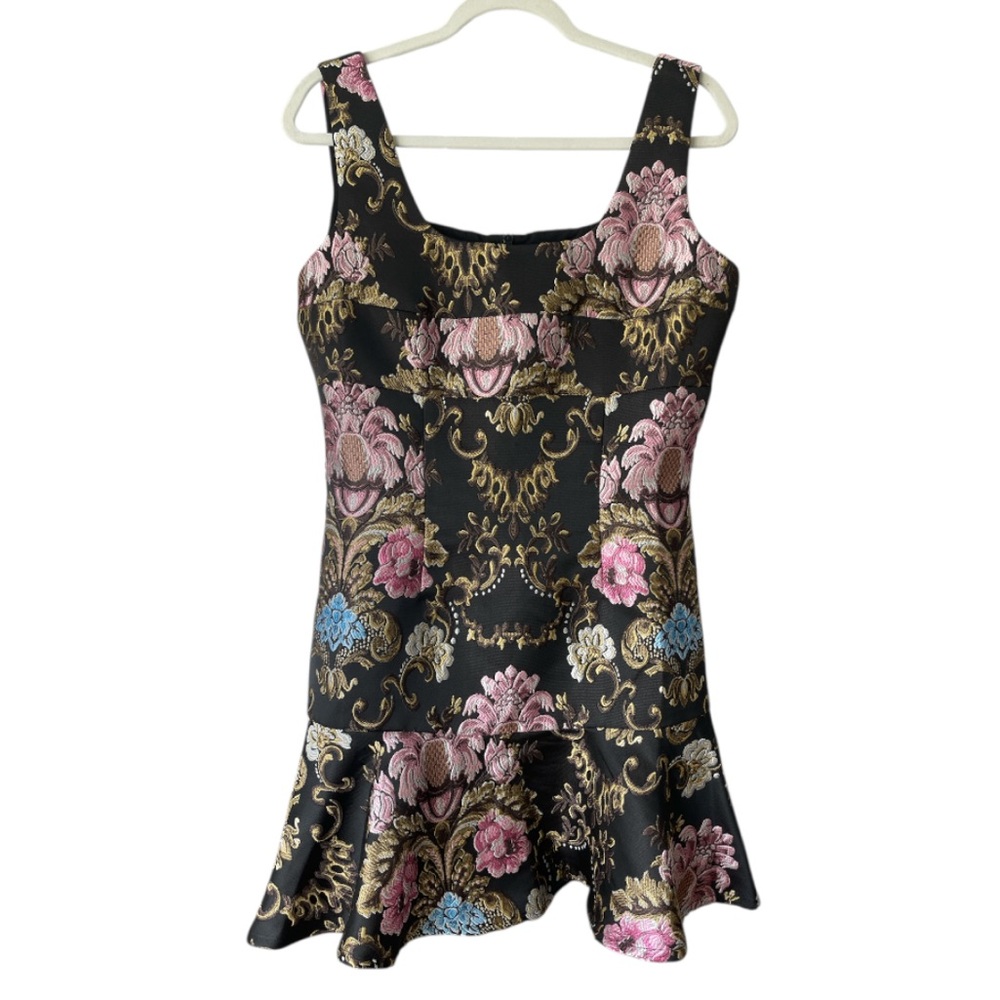 Honey & Beau Floral Brocade Fit & Flare Mini Dress Size 6
